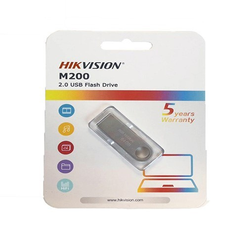 Memorias USB | HIKVISION HS-USB-M200-64G — Memoria USB M200, 64GB, USB 2.0, Lectura 80MB/s, Escritura 25MB/s, Gris
