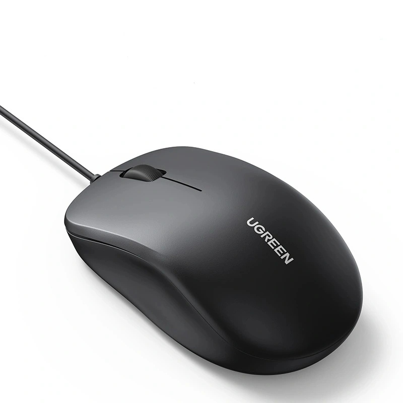 Mouse | UGREEN 90789 — Mouse , Alámbrico, Óptico, 1.200DPI, USB-A, Negro