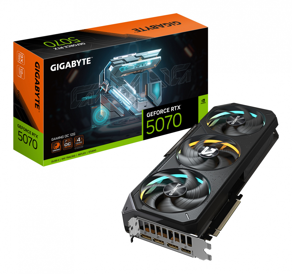 Tarjetas de Video | GIGABYTE GV-N5070GAMING OC-12GD — Tarjeta de Video NVIDIA GeForce RTX 5070 GAMING OC, 12GB 192-bit GDDR7, PCI Express x16 5.0, Mín. 650W