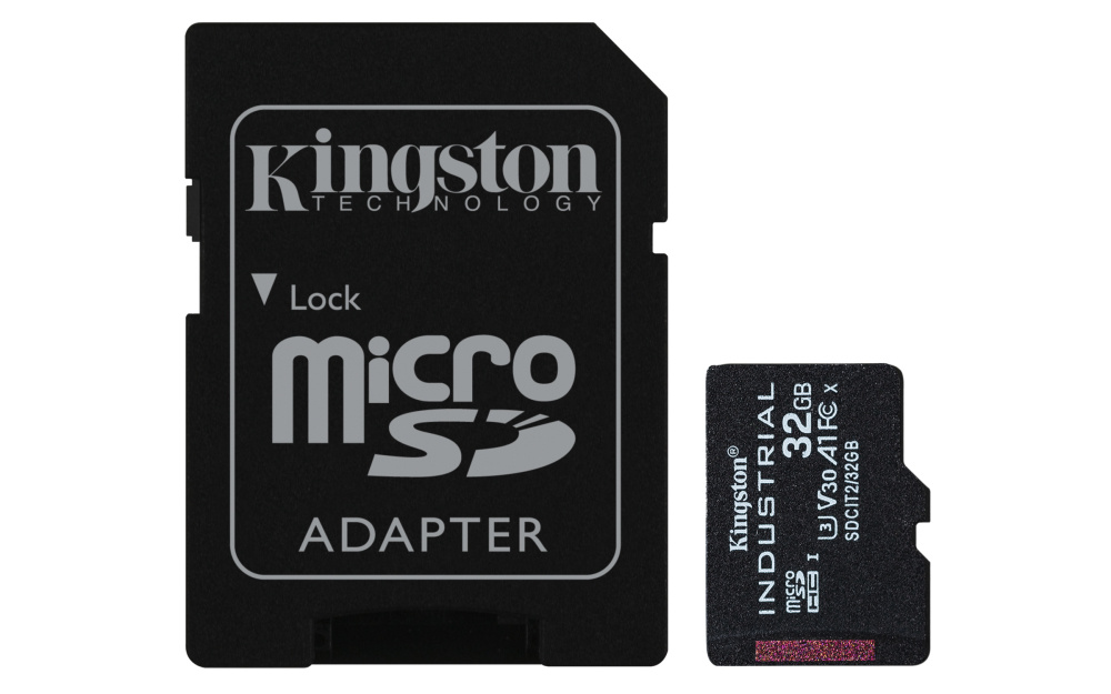 Memorias Flash | KINGSTON SDCIT2/32GB — Memoria Flash Industrial, 32GB MicroSDHC UHS-I Clase 10, con Adaptador
