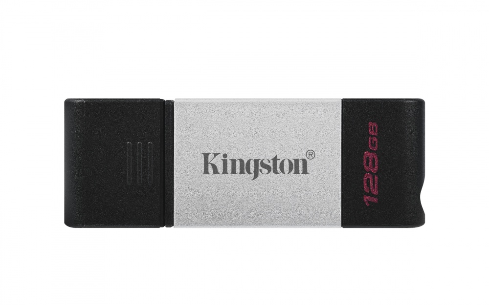 Memorias USB | KINGSTON DT80/128GB — Memoria USB DataTraveler 80, 128GB, USB-C 3.0, Lectura 200MB/s, Escritura 60MB/s, Negro/Plata