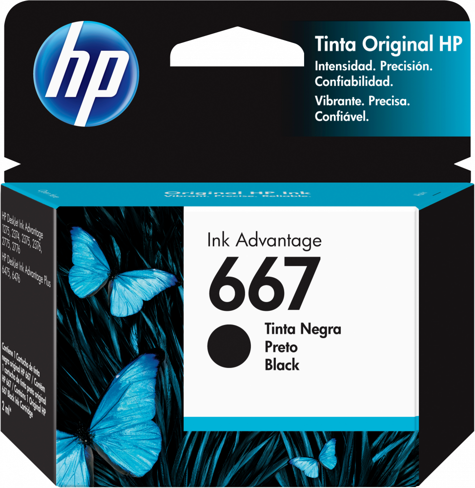 Cartuchos | HP 3YM79AL — Cartucho 667 Negro Original, 120 Páginas