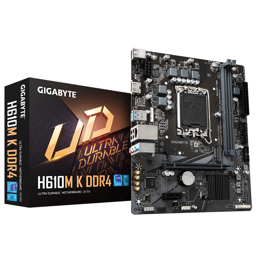 Tarjetas Madre | GIGABYTE H610M K DDR4 1.0 — Tarjeta Madre , Micro-ATX, LGA 1700, Intel H610, 64GB DDR4, HDMI para Intel
