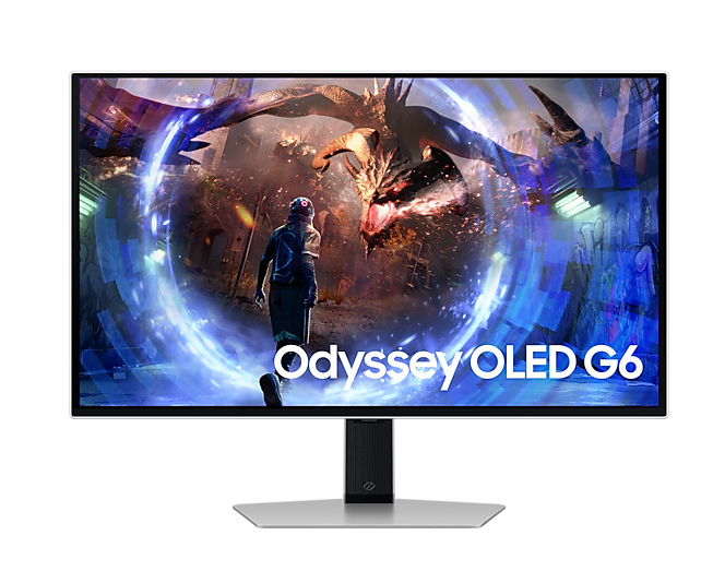 Monitores | SAMSUNG LS27DG612SLXZX — Monitor Gamer Odyssey G6 QD-OLED 27", 2560x1440, G-Sync/FreeSync, 240Hz, HDMI/DisplayPort, Gris