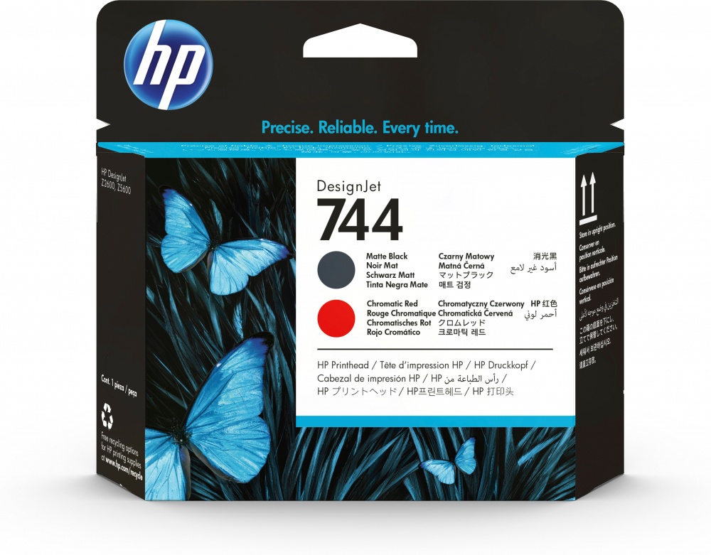 Cabezales | HP F9J88A — Cabezal 744 Negro Mate/Rojo Cromático