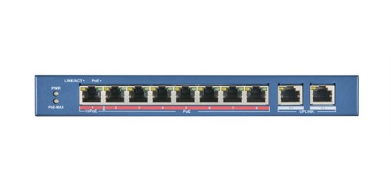 Switches | HIKVISION DS-3E0310HP-E — Switch Fast Ethernet , 8 Puertos PoE 10/100 + 2 Puertos 10/100/1000, 5.6 Gbit/s, 16000 Entradas - No Administrable