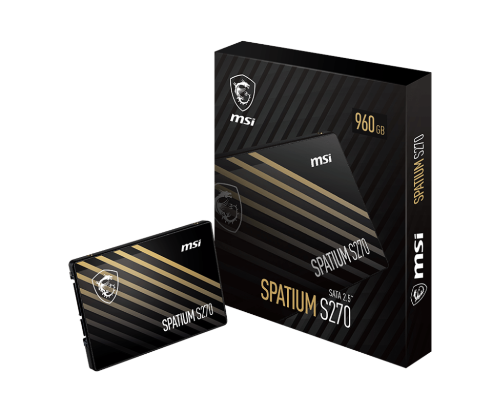 SSD | MSI SPATIUM S270 SATA 2.5 960GB — SSD Spatium S270, 960GB, 2.5", SATA III, 450MB/s Escritura, 500 MB/s Lectura