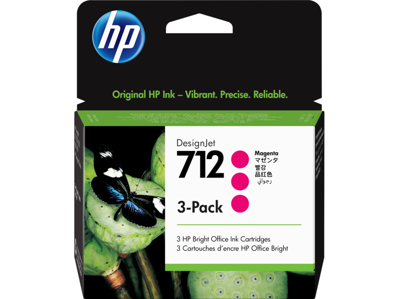 Cartuchos | HP 3ED78A — Cartucho DesignJet 712 Magenta, 29ml - 3 Piezas