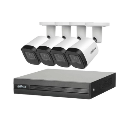 Kits de Vigilancia | DAHUA KITXVR1B04H-I4B2A51-U — Kit de Vigilancia de 4 Cámaras CCTV Bullet con Grabadora de 4 Canales