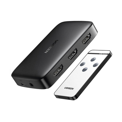 Adaptadores Video HDMI | UGREEN 80125 — Interruptor de Video HDMI 4K Ultra HD, 3 Puertos, Negro