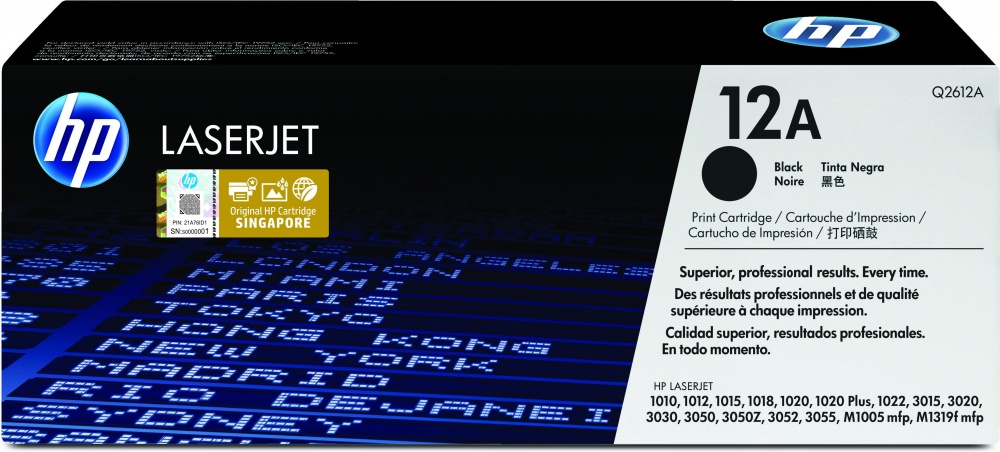 Tóner | HP Q2612A — Tóner 12A Negro, 2.000 Páginas