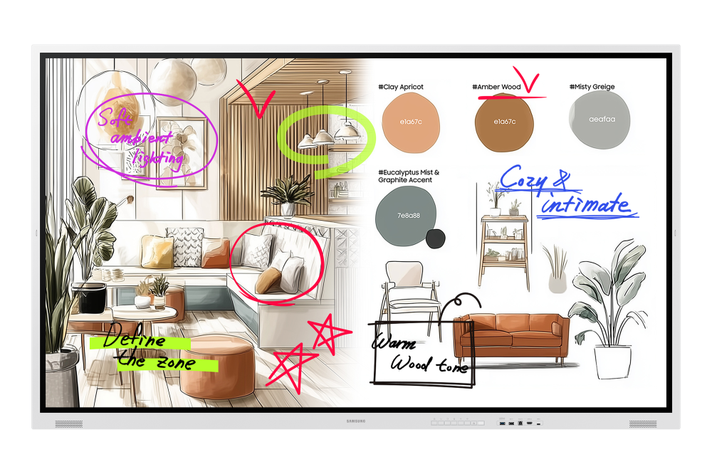 Pantallas Interactivas | SAMSUNG LH75WMFWLGCXZA — The Flip Pantalla Interactiva 75", 3840x2160 4K Ultra HD, WiFi