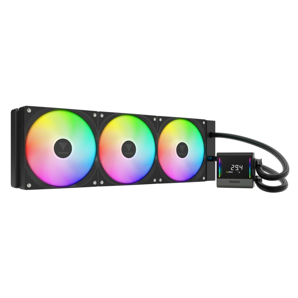 Enfriamiento Líquido | GAMDIAS CHIONE E4-420 — Enfriamiento Líquido para CPU, 3x 140mm, hasta 1800RPM, Negro
