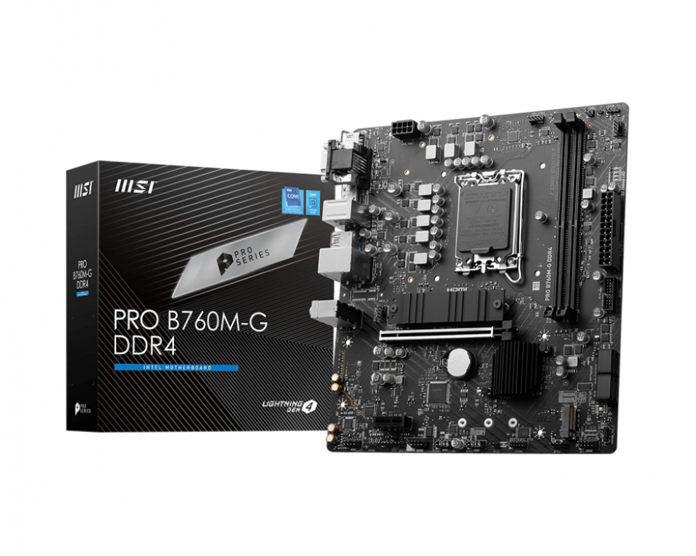 Tarjetas Madre | MSI PRO B760M-G DDR4 — Tarjeta Madre , Micro-ATX, LGA 1700, Intel B760, 64GB DDR4, HDMI/DP para Intel