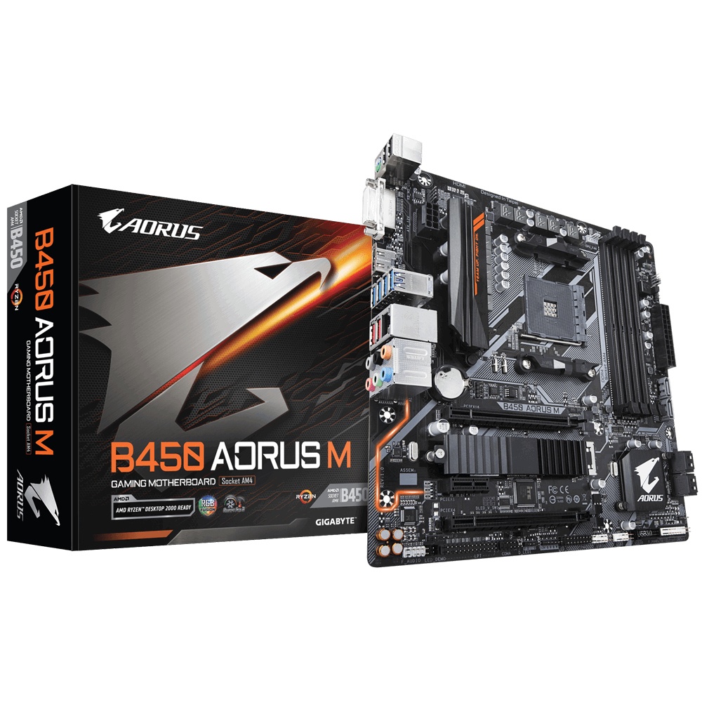 Tarjetas Madre | AORUS B450 AORUS M — Tarjeta Madre micro ATX (rev. 1.0), S-AM4, AMD B450, HDMI, 64GB DDR4 para AMD ― Requiere Actualización de BIOS para Ryzen Serie 5000