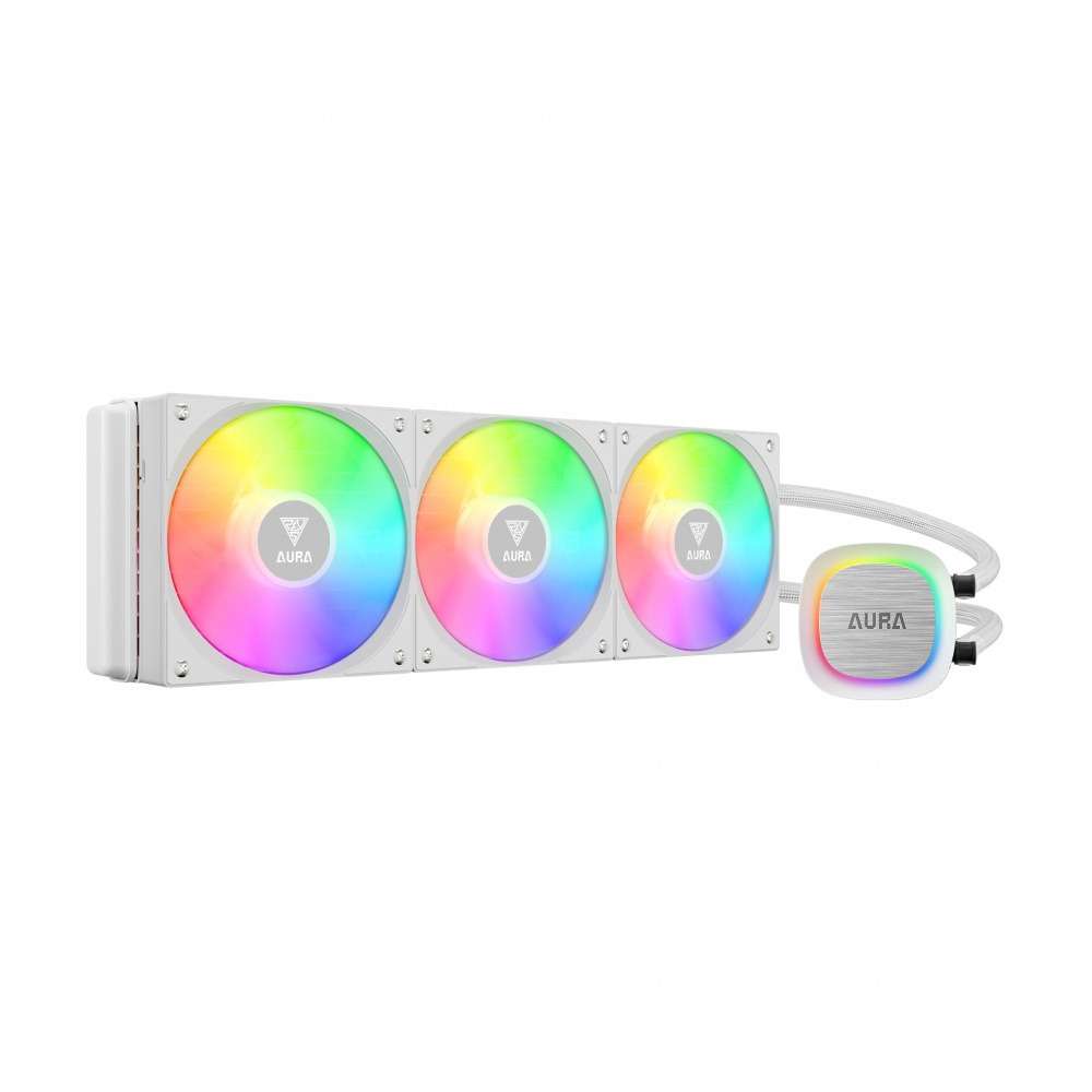 Enfriamiento Líquido | GAMDIAS GD-AURA GL360 V2 WH — AURA GL360 V2 WH Enfriamiento Líquido para CPU, 3x 120mm, hasta 1800RPM, Blanco