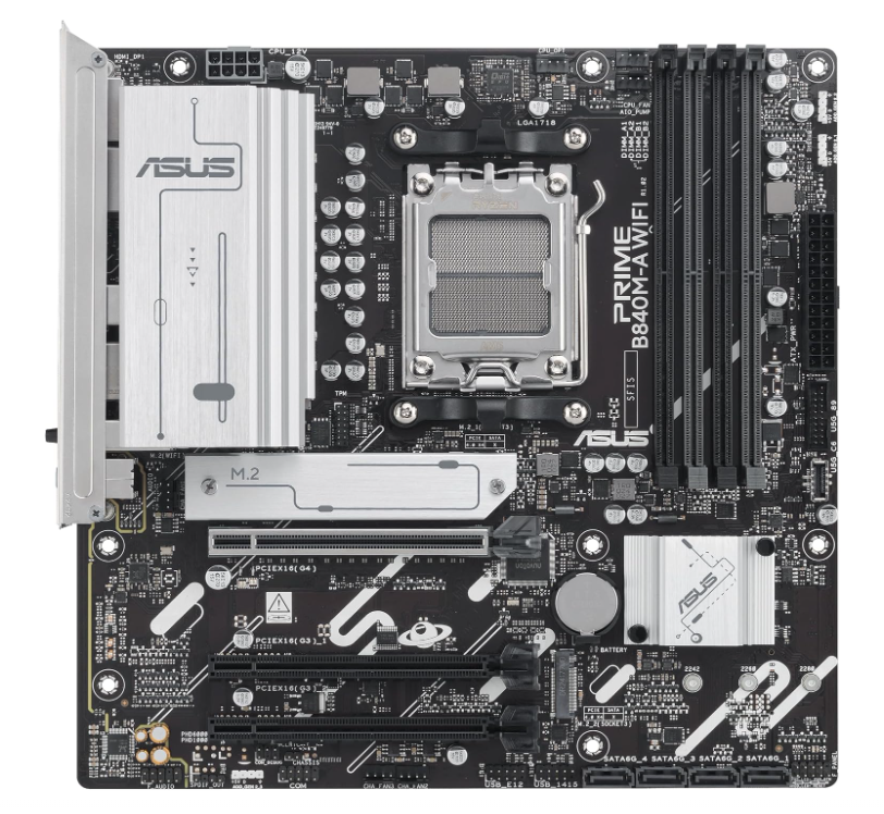 Tarjetas Madre | ASUS PRIME B840M-A WIFI-CSM-ROW — Tarjeta Madre PRIME B840M-A WIFI-CSM, Micro-ATX, LGA 1200, AMD B840, 256GB DDR5, HDMI/DP para AMD