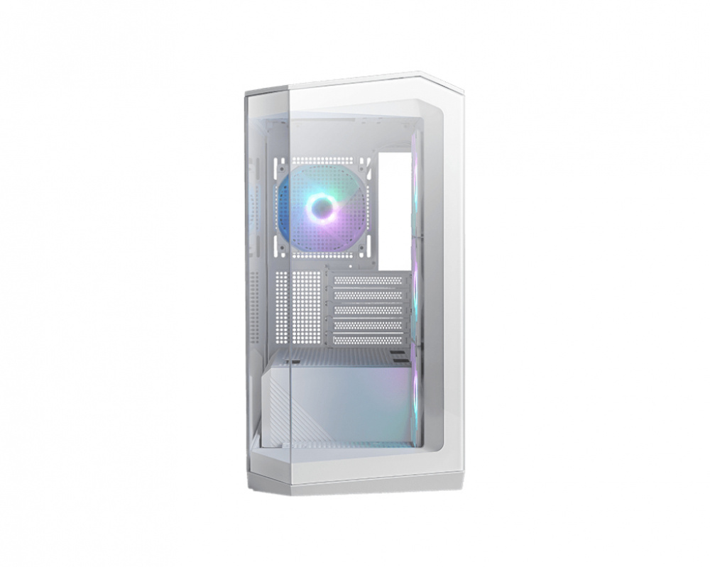 Gabinetes | MSI MAG PANO M100R PZ WHITE — Gabinete MAG PANO M100R PZ, Micro-Tower, Micro-ATX, USB 3.0, sin Fuente, 4 Ventiladores Instalados, Blanco