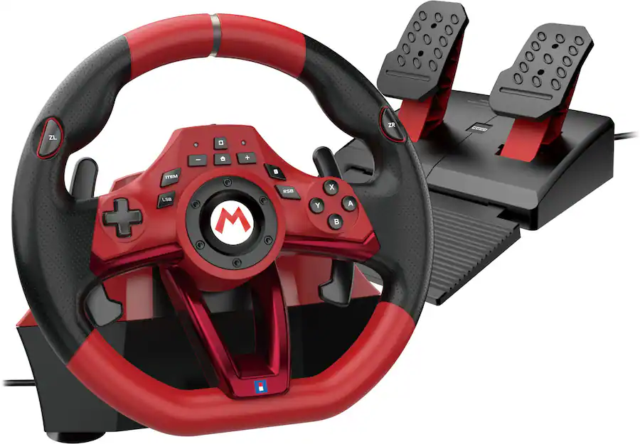 Accesorios para Nintendo Switch | HORI 810050914390 — Volante + Pedales Mario Kart Racing Wheel Pro Deluxe