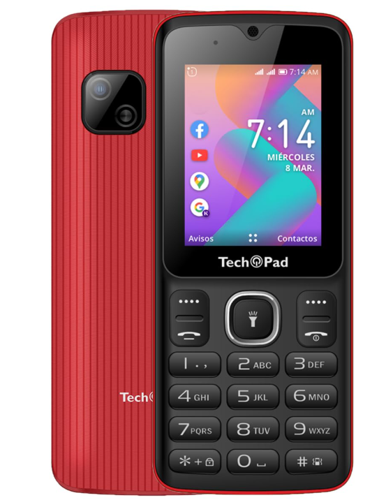 Celulares | KAIOS 27 CEL KAIOS K-FLIP — Tech Pad K-Flip 2.4" Dual SIM, 4GB, Rojo