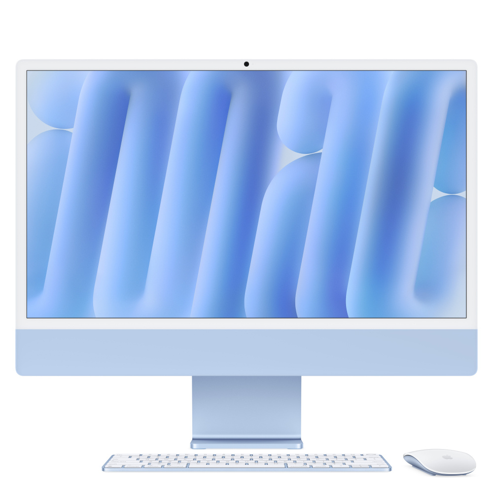iMac | APPLE MWV33E/A — iMac Retina 24", iMac, M4 (CPU 10 Núcleos y GPU 10 Núcleos), 16GB, 512GB, Gigabit Ethernet, Azul