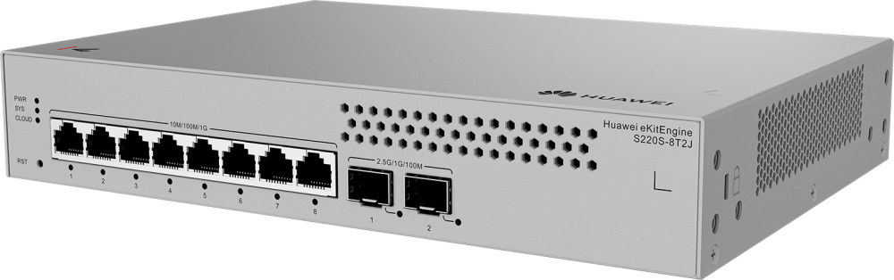 Switches | HUAWEI S220S8T2J — Switch S220S-8T2J, 8 Puertos Gigabit Ethernet 10/100/1000, 2 Puertos SFP, 26.78 Gbit/s, 16000 Entradas, Administrado