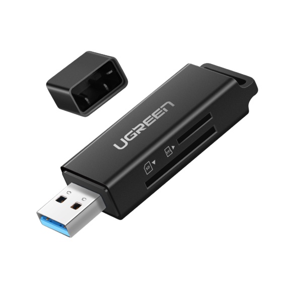 Lectores de Memoria | UGREEN 40752 — Lector de Memoria , SD/MicroSD, USB 3.0, Negro