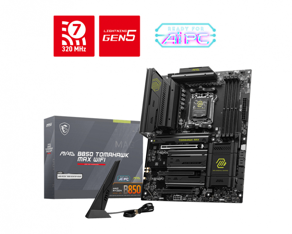 Tarjetas Madre | MSI MAG B850 TOMAHAWK MAX WIFI — Tarjeta Madre , ATX, Socket AM5, AMD B850, 256GB DDR5, HDMI para AMD
