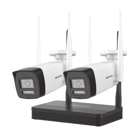 Kits de Vigilancia | HIKVISION NKS422W0H — Kit de Vigilancia de 2 Cámaras IP Bullet WiFi con Grabadora de 4 Canales