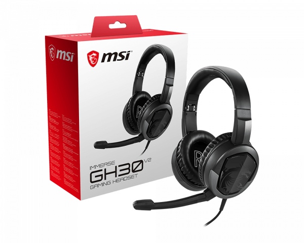 Audífonos | MSI IMMERSE GH30 V2 — Audífonos Gamer con Micrófono para PS4/Xbox/Nintendo/PC, Alámbrico, 1.5 Metros, 3.5mm, Negro