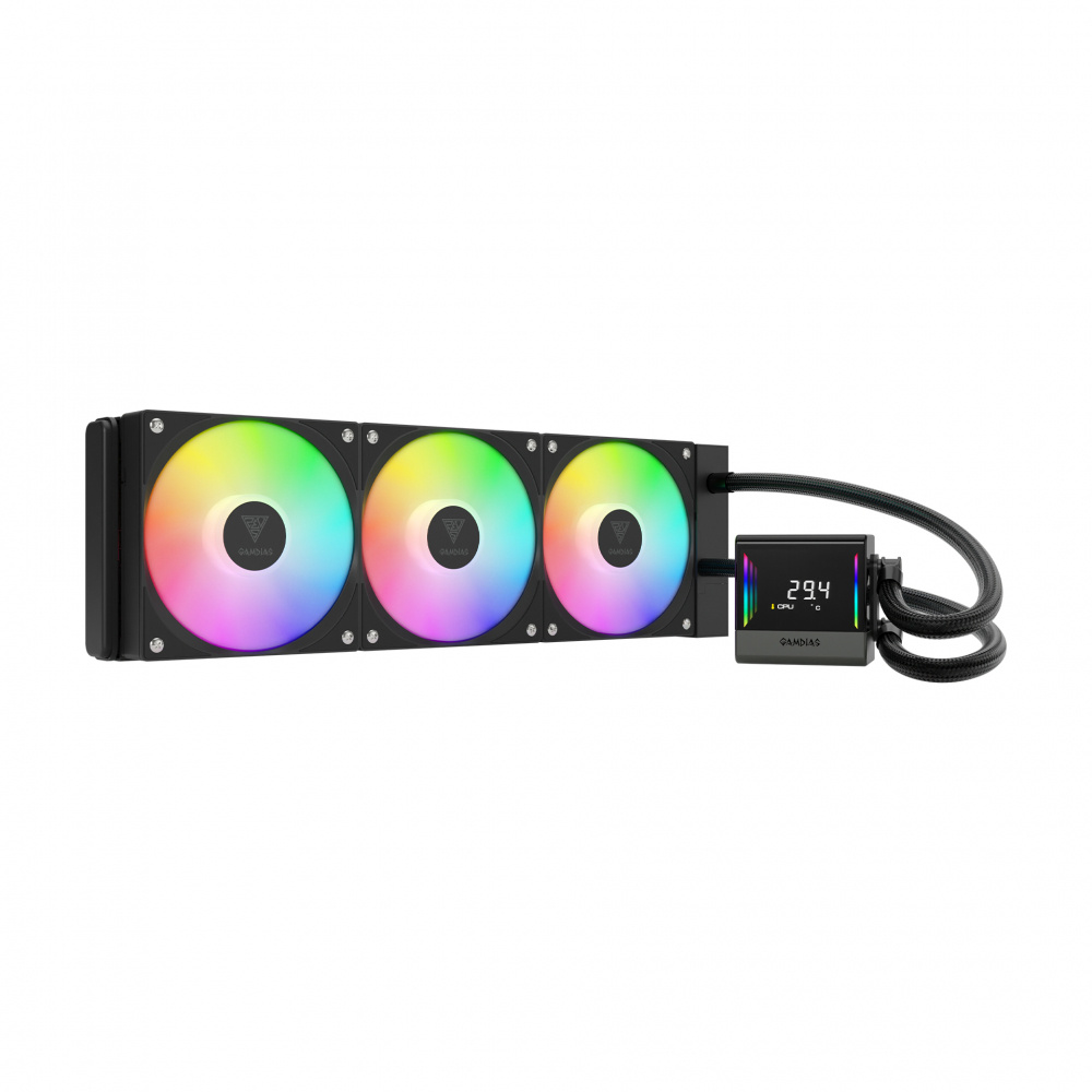 Enfriamiento Líquido | GAMDIAS CHIONE E4-360 — Enfriamiento Líquido para CPU, 3x 120mm, hasta 1800RPM, Negro