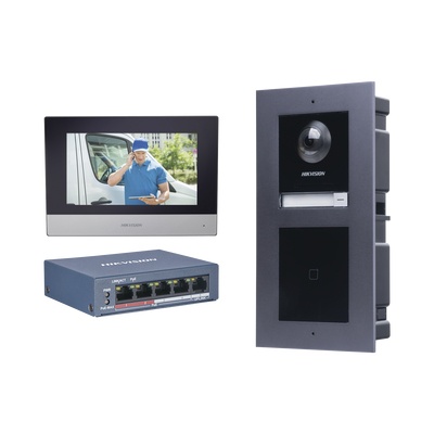 Videoporteros | HIKVISION DSKIS601-V2 — Kit de Videoportero IP con Monitor 7", Alámbrico, Negro