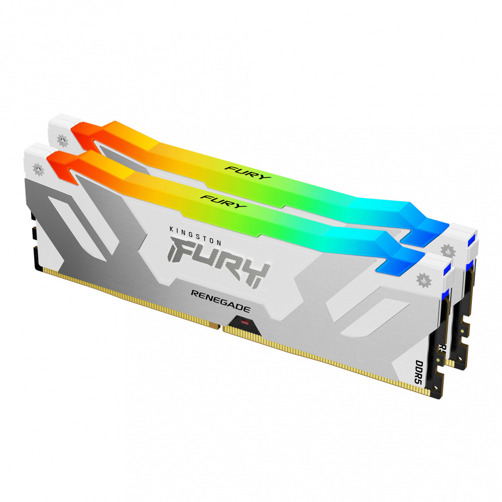 Memorias RAM para PC | KINGSTON KF564C32RWAK2-32 — Kit Memoria RAM FURY Renegade RGB DDR5, 6400MHz, 32GB - 2 x 16GB, CL32, XMP, Blanco
