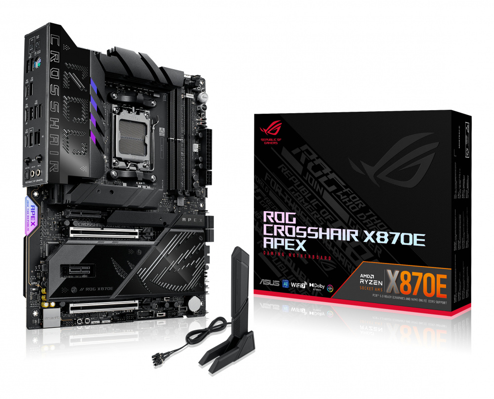 Tarjetas Madre | ASUS 90MB1KR0-M0AAY0 — Tarjeta Madre ROG CROSSHAIR X870E APEX, ATX, Socket AM5, AMD X870E, 128GB DDR5, para AMD