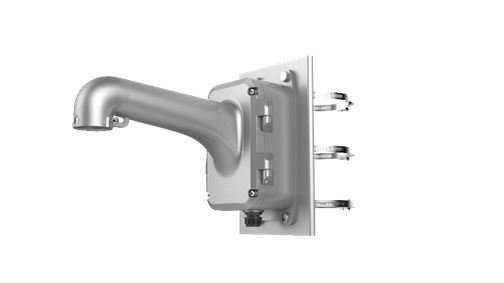 Brazos y Soportes | HIKVISION DS-1604ZJ-BOX-POLE-P — Soporte de Pared para Cámara PTZ, hasta 10kg, Gris