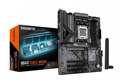 Tarjetas Madre | GIGABYTE 4719331876975 — Tarjeta Madre B840 EAGLE WF6E, ATX,, AMD B840, 256GB DDR5, HDMI/DP para AMD
