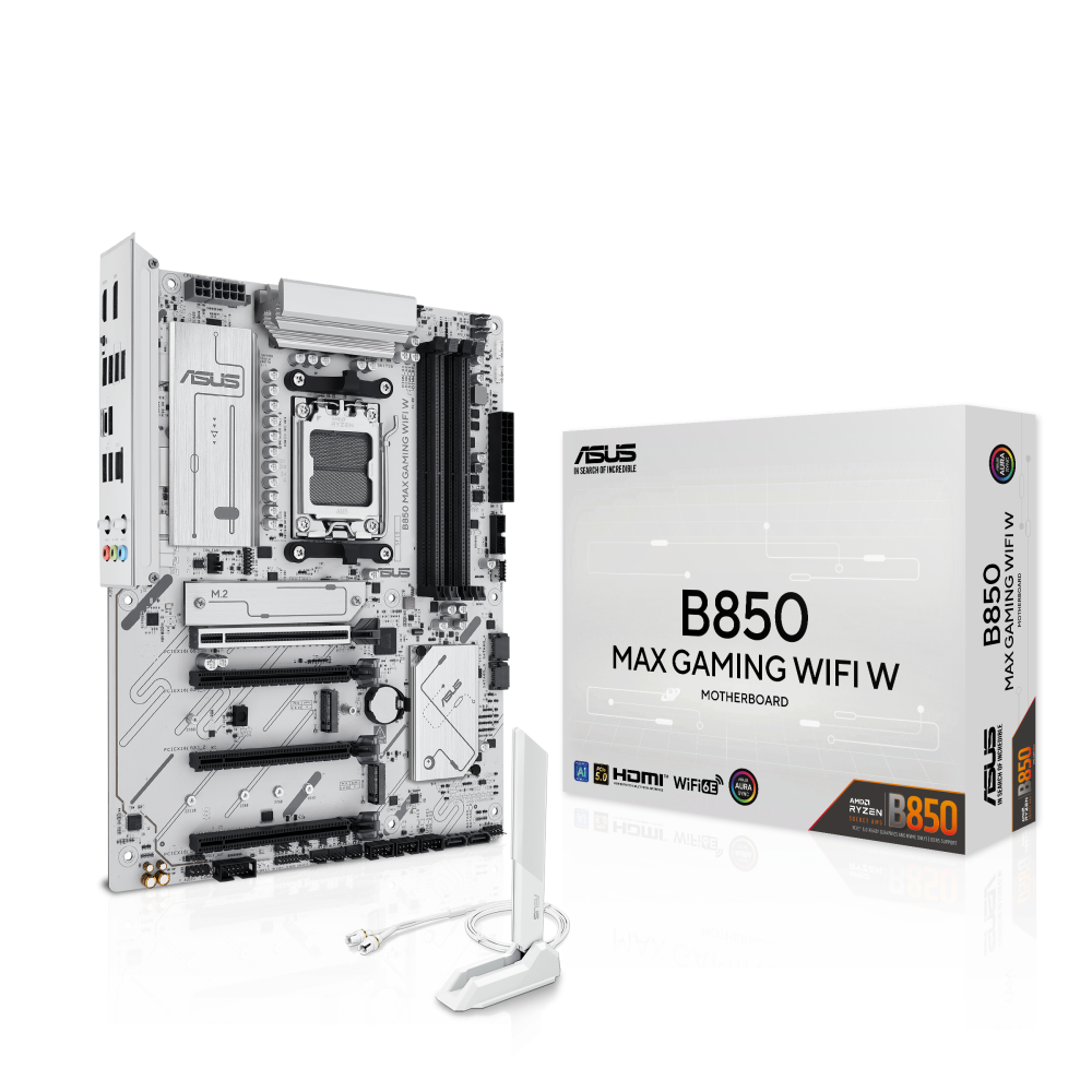 Tarjetas Madre | ASUS 90MB1M10-M0EAY0 — Tarjeta Madre B850 MAX GAMING WIFI W, ATX, Socket AM5, AMD B850, 256GB DDR5, HDMI/DP para AMD