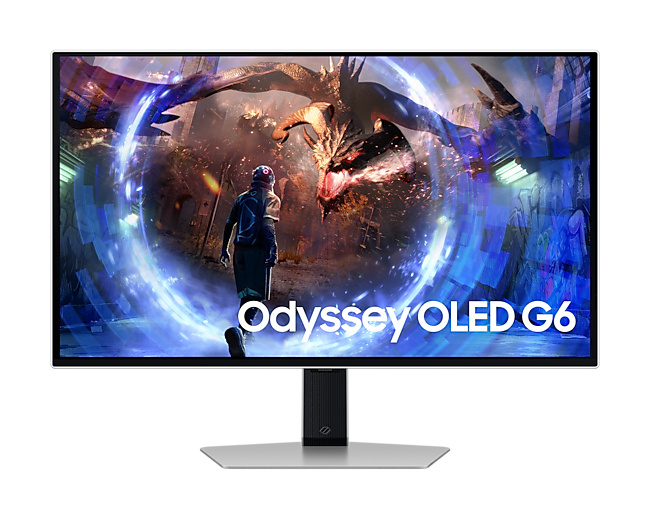 Monitores | SAMSUNG LS27DG600SLXZX — Monitor Gamer Odyssey G6 QD-OLED 27", 2560x1440, FreeSync, 360Hz, HDMI/DisplayPort, Plata