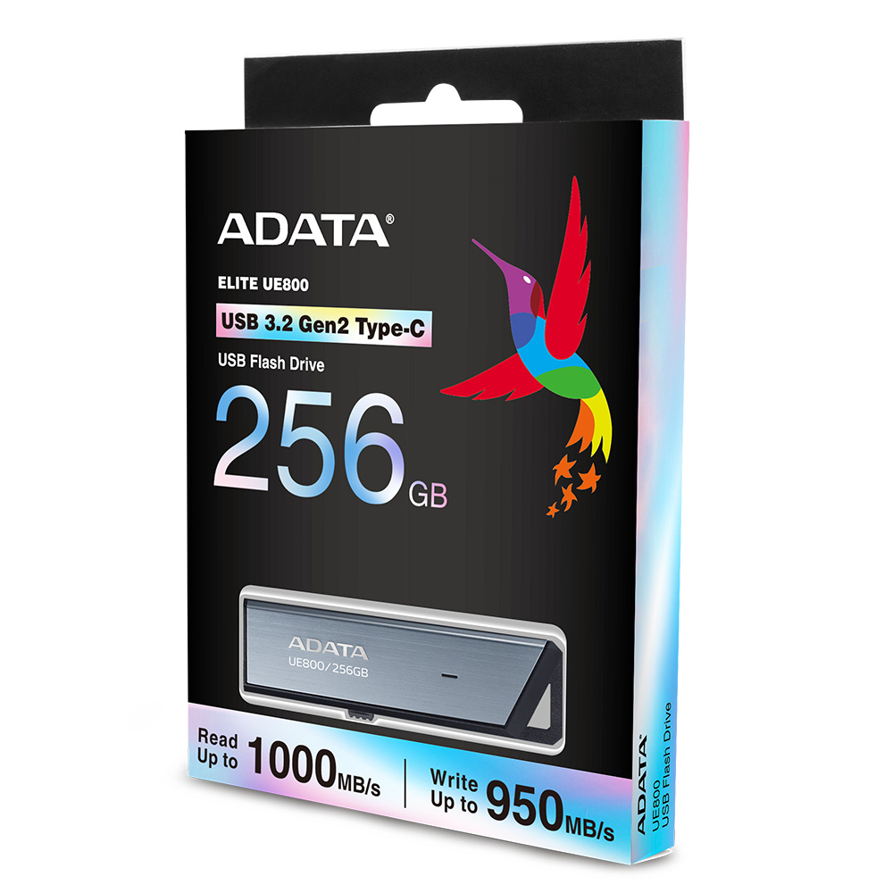 Memorias USB | ADATA AELI-UE800-256G-CSG — Memoria USB Elite UE800, 256GB, USB-C 3.1, Lectura 1.000MB/s, Escritura 950MB/s, Plata