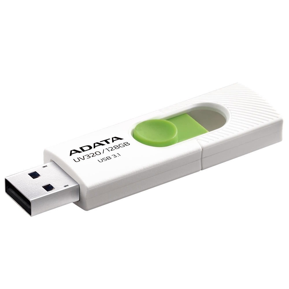 Memorias USB | ADATA AUV320-128G-RWHGN — Memoria USB UV320, 128GB, USB 3.1, Lectura máx 100MB/s, Verde/Blanco