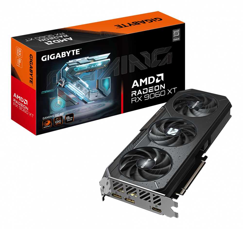 Tarjetas de Video | GIGABYTE GV-R9060XTGAMING OC-8GD — Tarjeta de Video AMD Radeon RX 9060 XT GAMING OC, 8GB 128-bit GDDR6, PCI Express x16 5.0, Mín. 450W